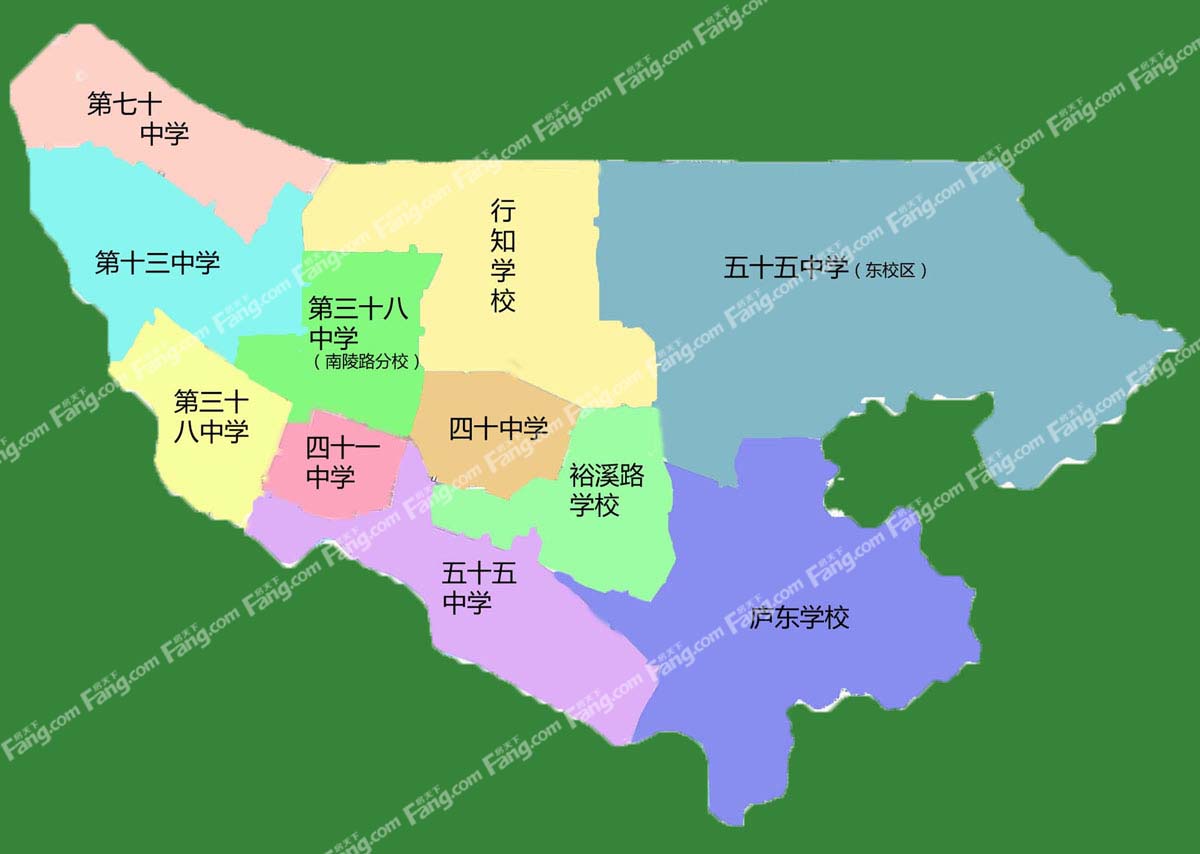 2015年合肥瑶海区中学学区地图