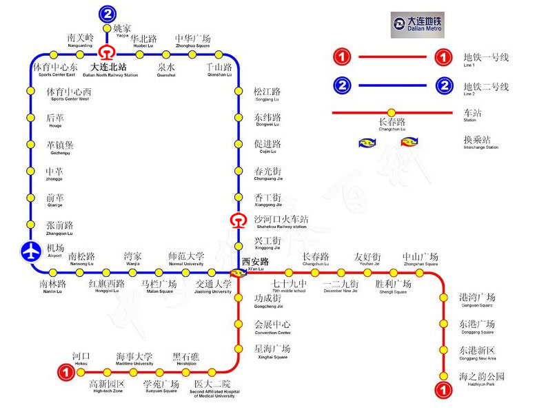 规划中的大连未来 2号线将在辛寨子,西山水库,马栏广场,西安路,人民