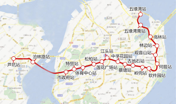 厦门2号线地铁线路图片